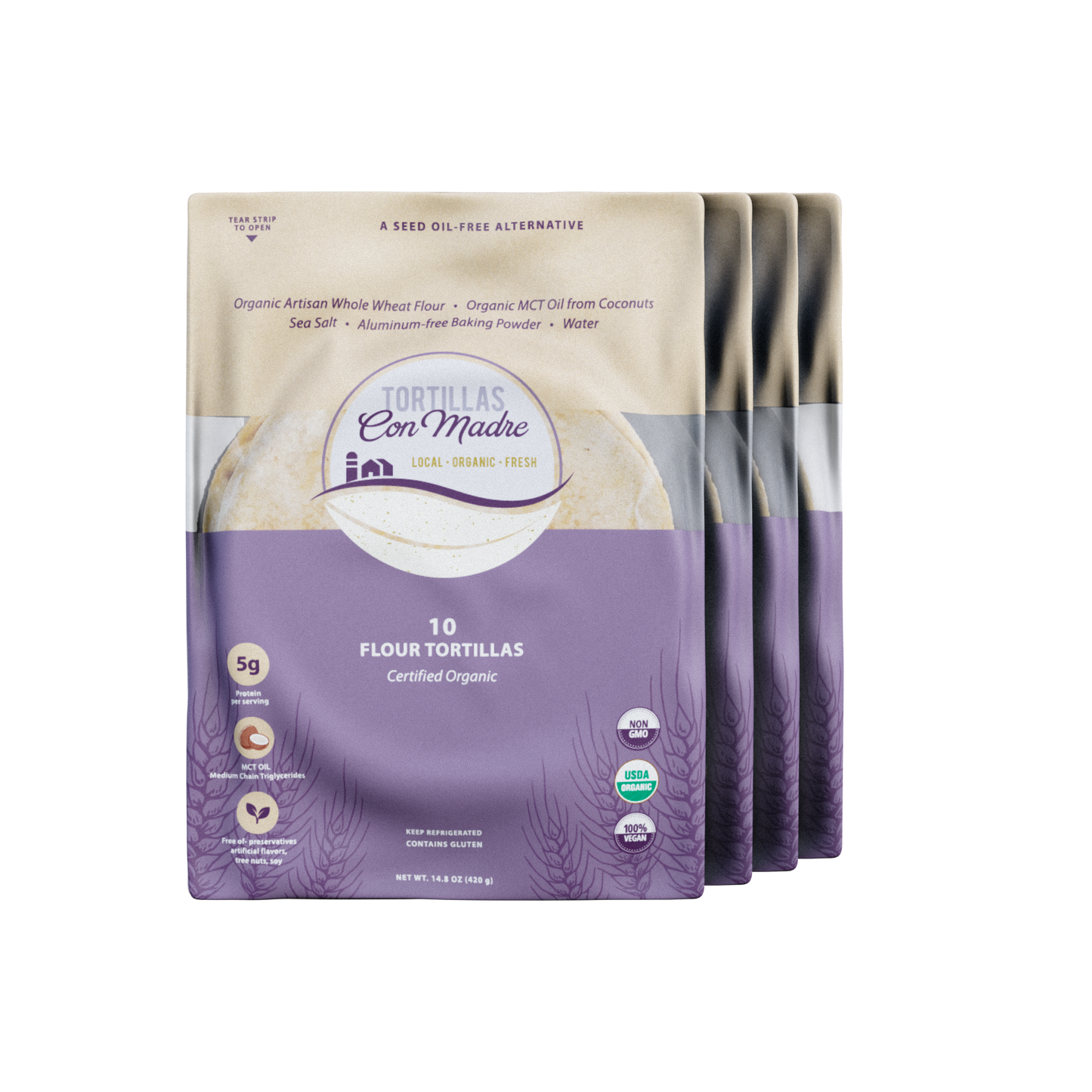 Certified Organic MCT Oil Flour Tortillas (10 ct)
