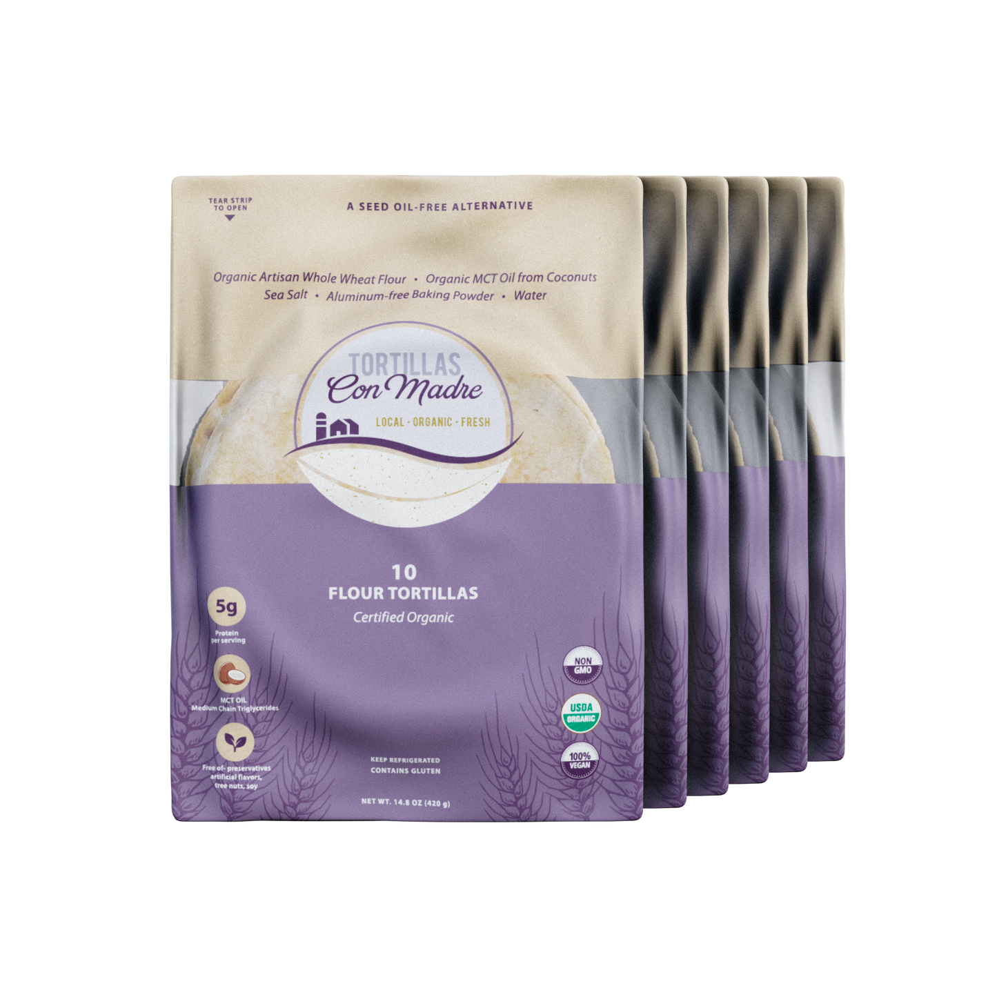 Certified Organic MCT Oil Flour Tortillas (10 ct)