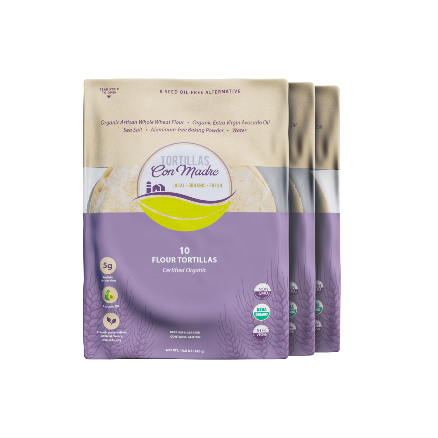 Certified Organic Avocado Oil Flour Tortillas (10 ct)