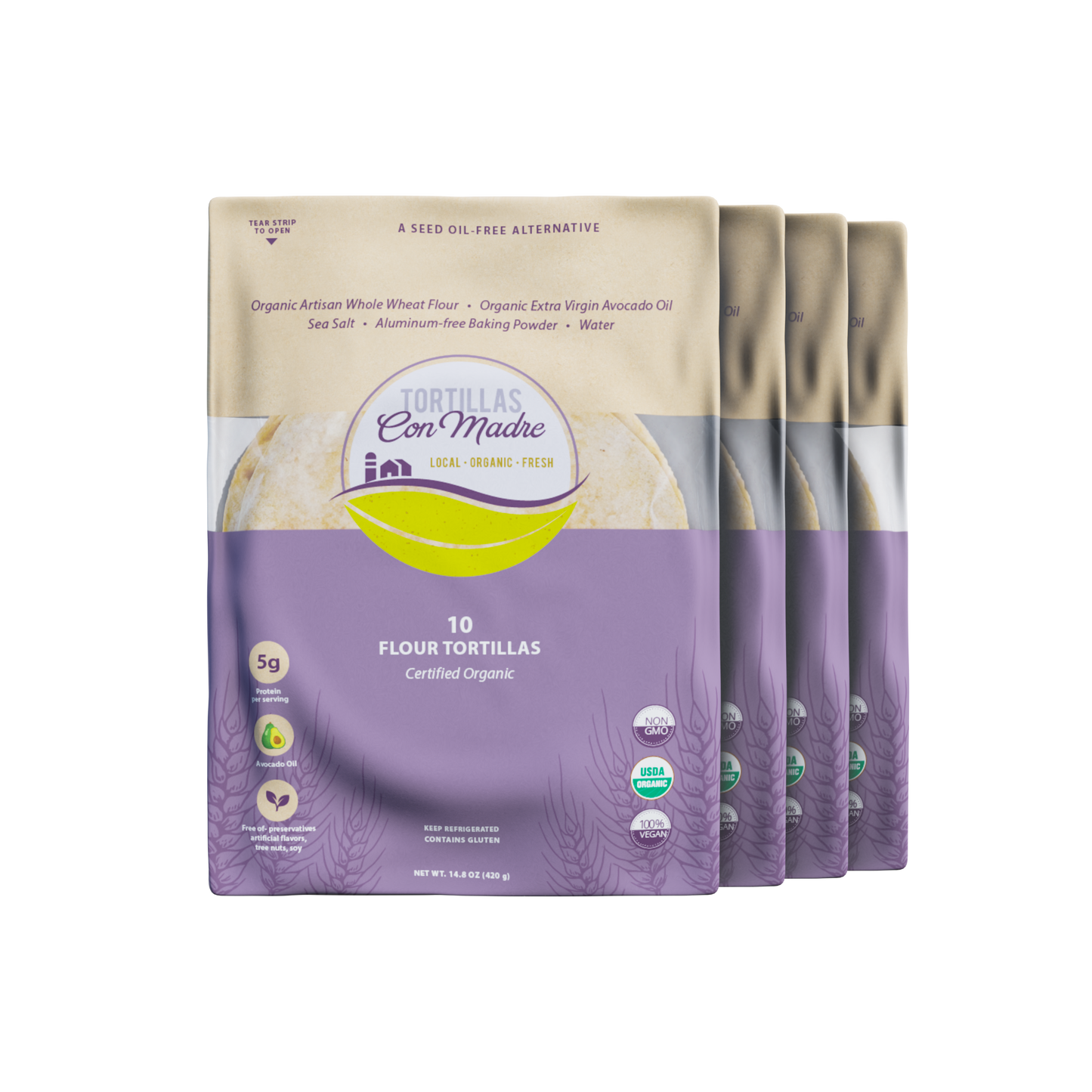 Certified Organic Avocado Oil Flour Tortillas (10 ct)
