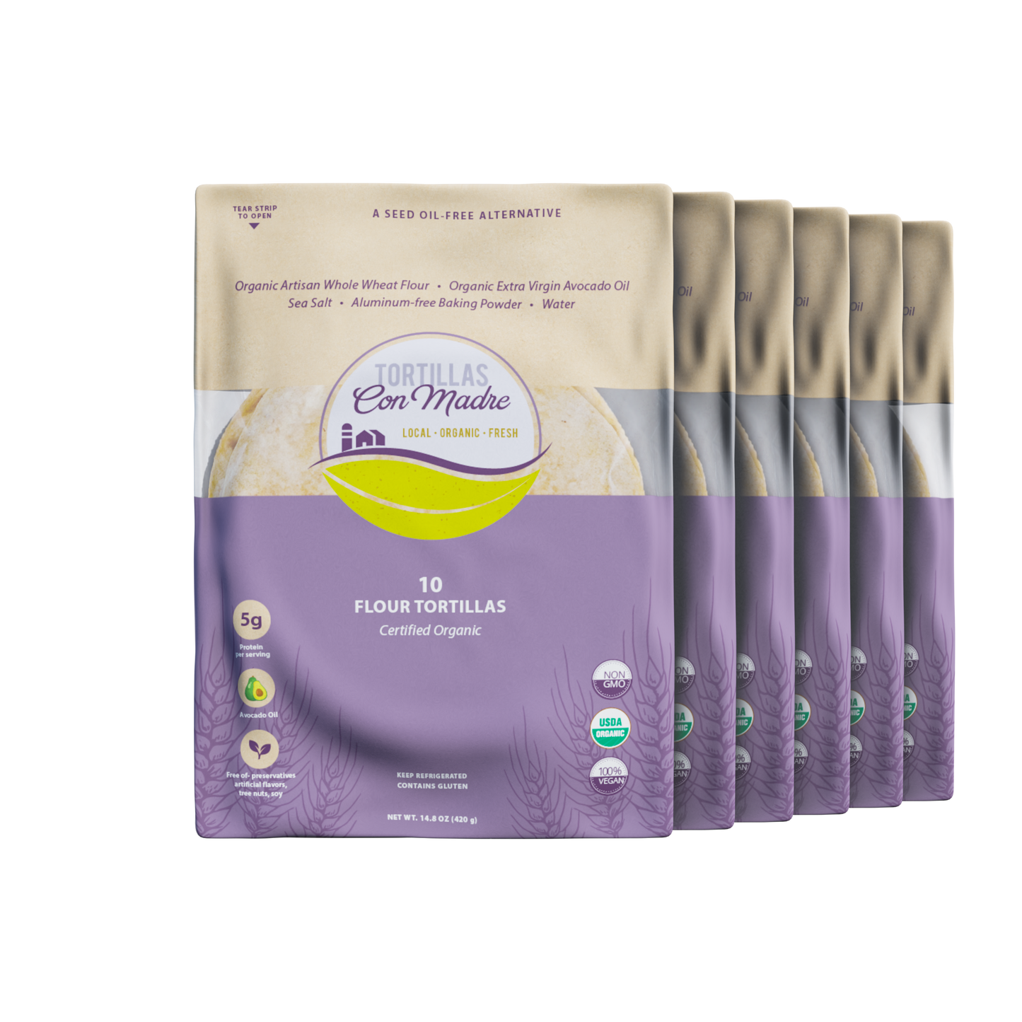 Certified Organic Avocado Oil Flour Tortillas (10 ct)
