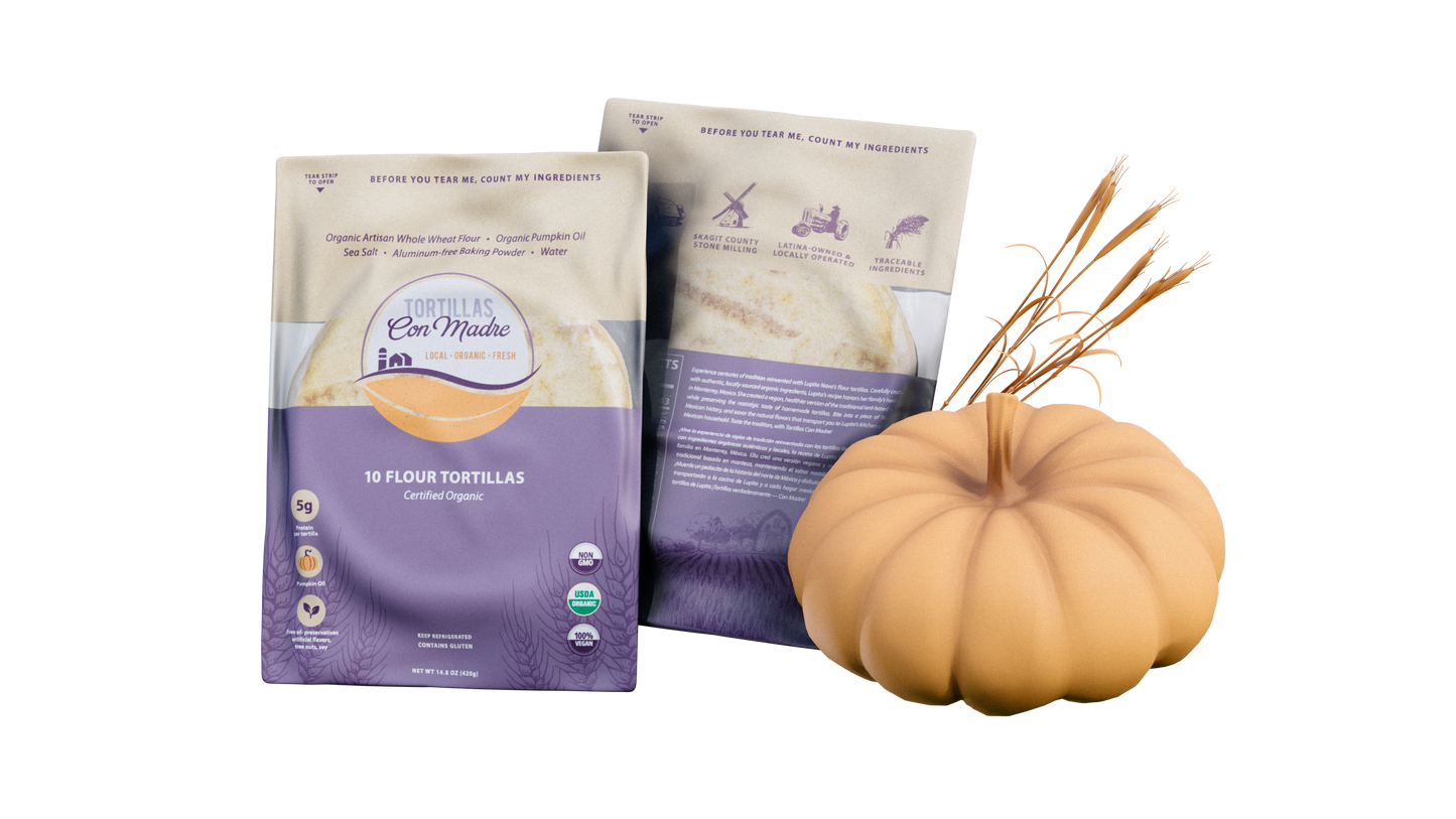 Certified Organic Pumpkin Oil Flour Tortillas (10 ct)